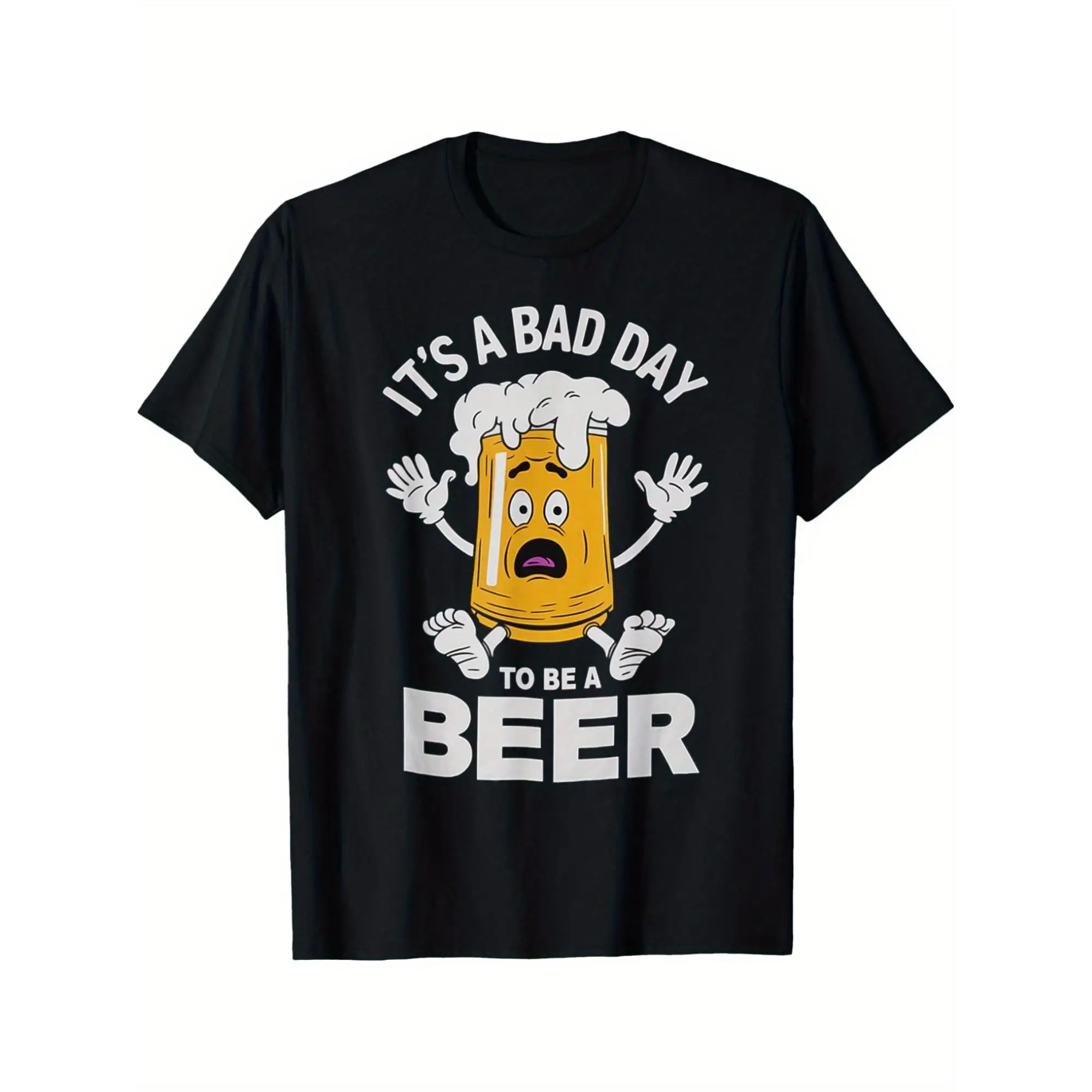 

Funny Drinking T Shirt for Men Women "Bad Day To Be A Beer" Graphic Tee Beer Lover Novelty Party Gift Top