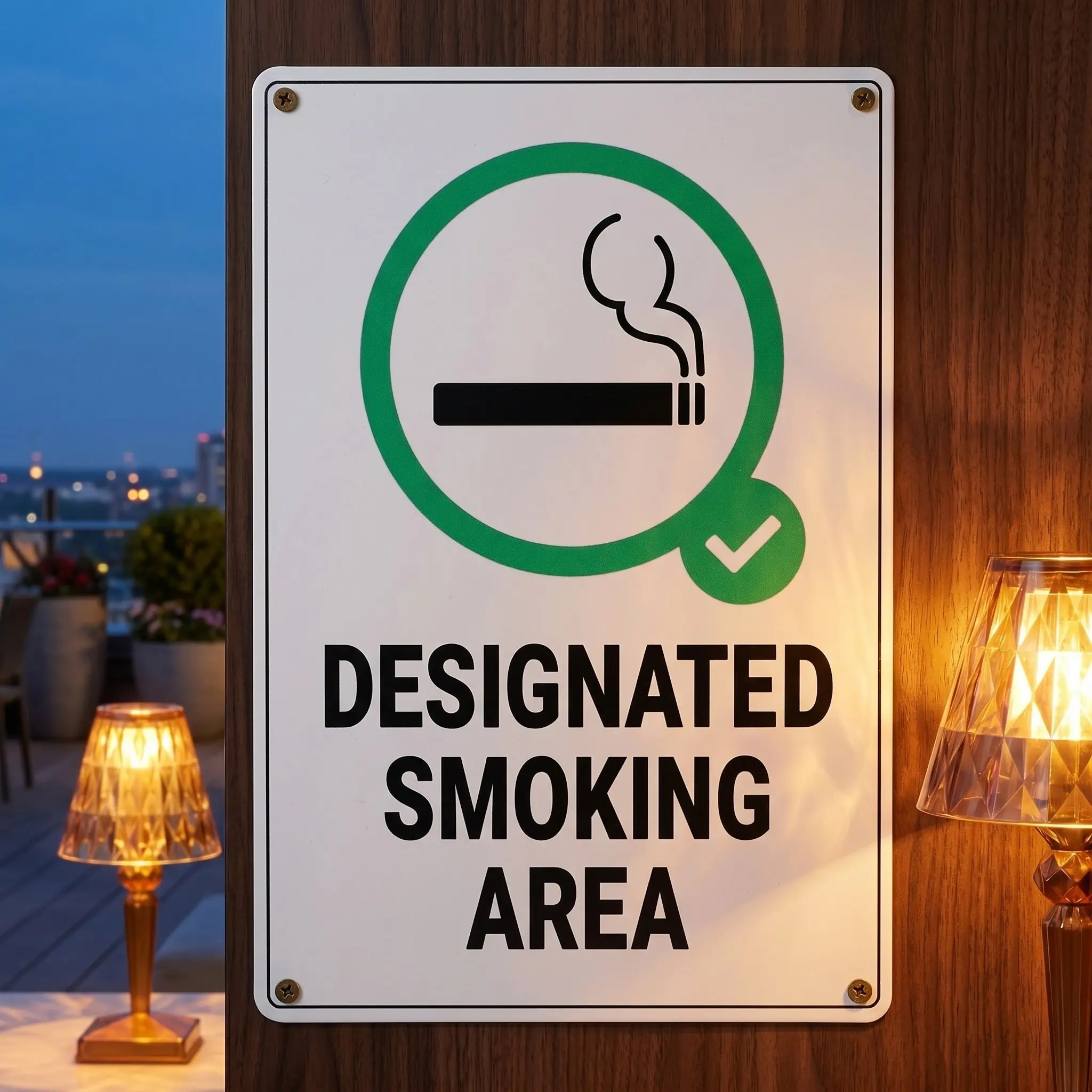 2Pcs Metal Tin Designated Smoking Area Sign Vintage Smoking Permitted Wall Decor for Office Hotels Cafes Smokers Area Sign