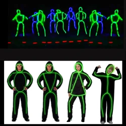 Robot LED Costume Carnival Dance Wear Tron Performance Party Rave Outfits Glow Wire Light Up Clothes Luminous Suit Adult Fantasy