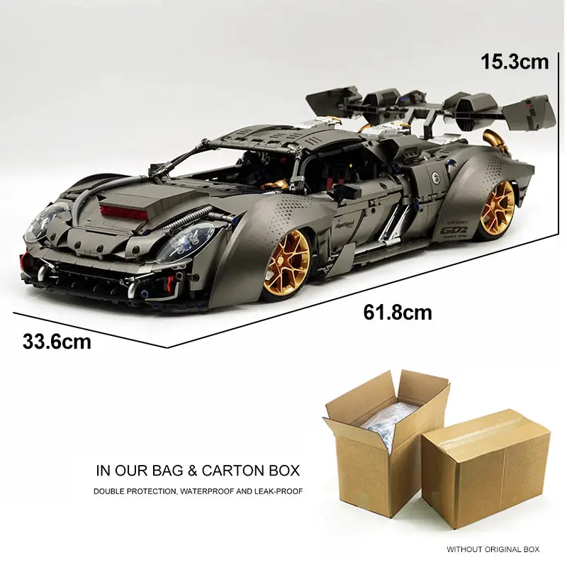 Guly 10629 placage technique gris MOC Super Sprots modèle de voiture blocs de construction briques bricolage Puzzle jouets anniversaire cadeaux de noël