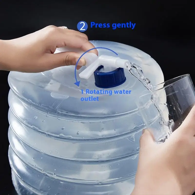 ถังพับได้กลางแจ้งถุงน้ำพับได้การเอาชีวิตรอดการจัดเก็บน้ำแบบพกพาผู้ให้บริการน้ำคอนเทนเนอร์แคมป์อุปกรณ์ตั้งแคมป์