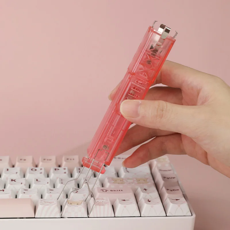 الوردي 2 في 1 Keycap ومفتاح مجتذب 304 الفولاذ المقاوم للصدأ عالية المنغنيز الصلب ABS المواد للوحة المفاتيح الميكانيكية MX التبديل