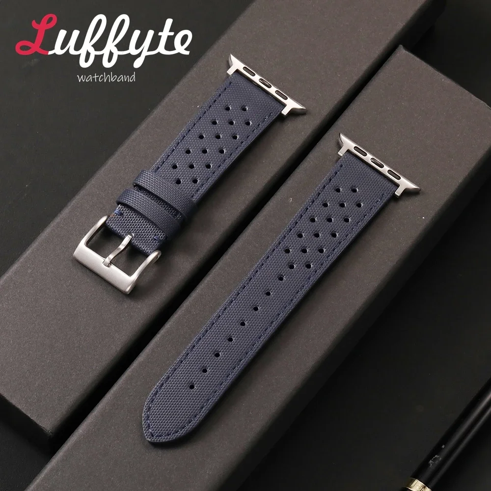Breathable Rubber Smartwatch Band For Apple Watch 1-11 Ultra SE 3 2 1 Wristwatch Strap For Iwatch 49/46/45/44/42/41/40/38mm