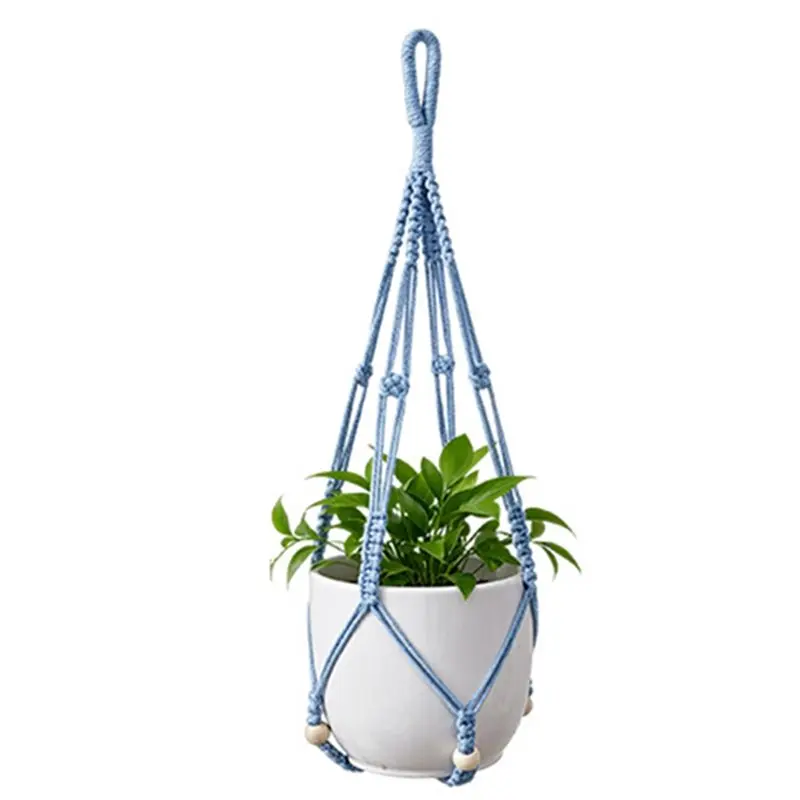 3-Piece Hanging Basket Macrame Plant Hanger - Net Pots For Garden, Balcony, And Indoor Plants - Eco-Friendly