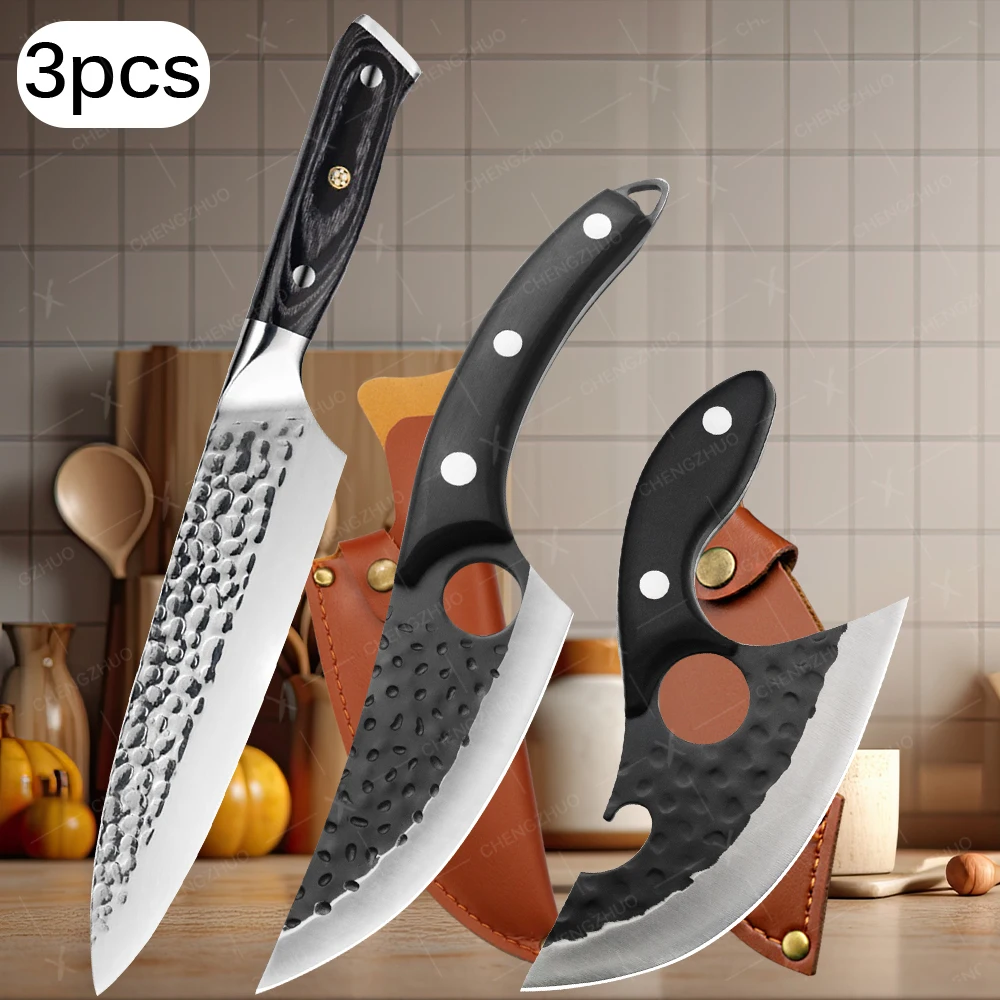 Butcher's Sharp Boning Knife Stainless Steel Kitchen Meat Cleaver Household Chef Knife for Slicing Vegetables and Fruits 3