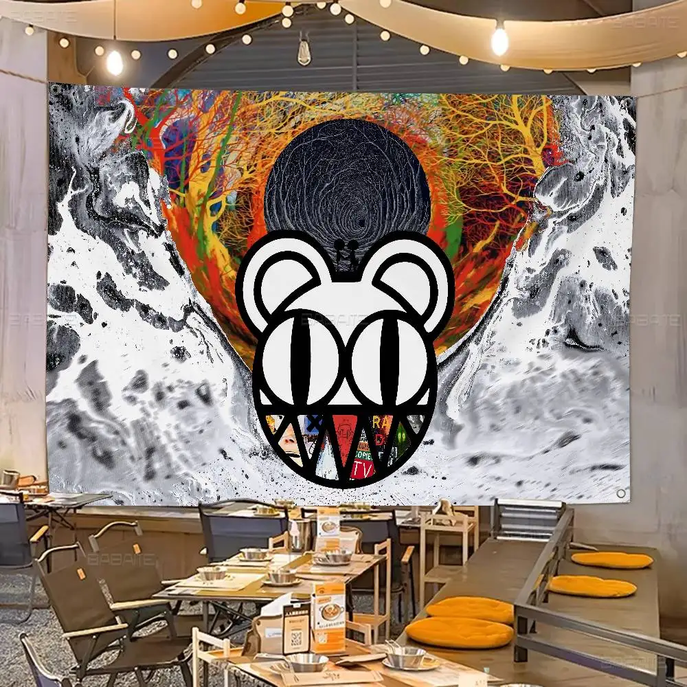 Rock Band R-Radiohead Music Large Size Flags Printing Patterns Interesting Birthday Party Decorations Banner