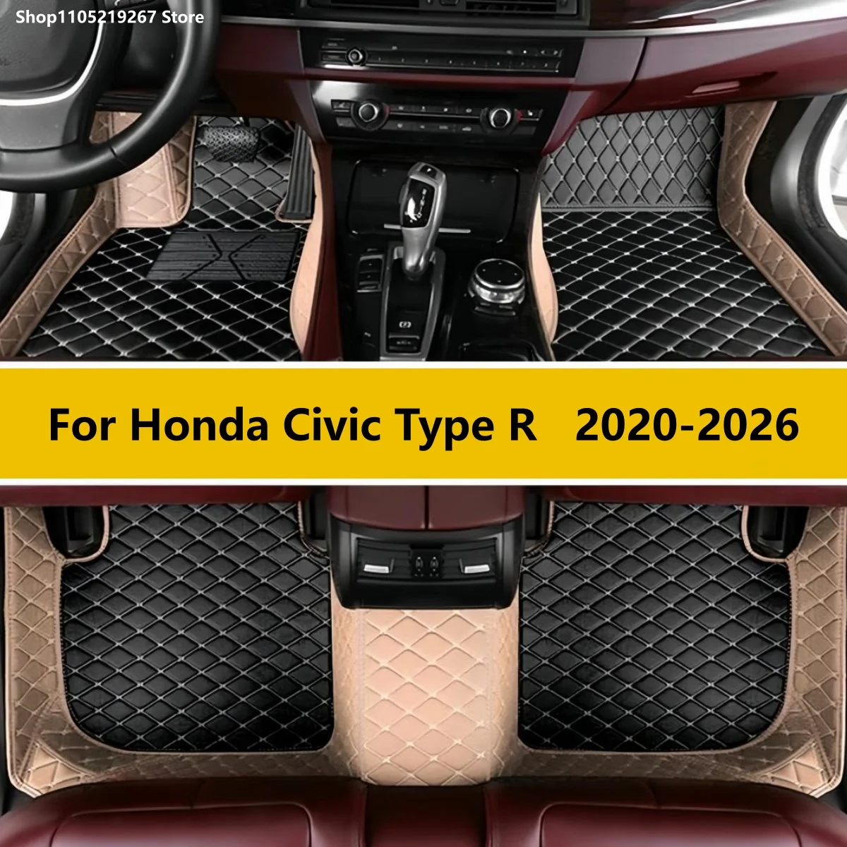 

Car Floor Mats For Honda Civic Type R 2020 2021 2022 2023 2024 2025 2026 Carpets Leather Mat Durable Rugs Anti Dirty Pad Set
