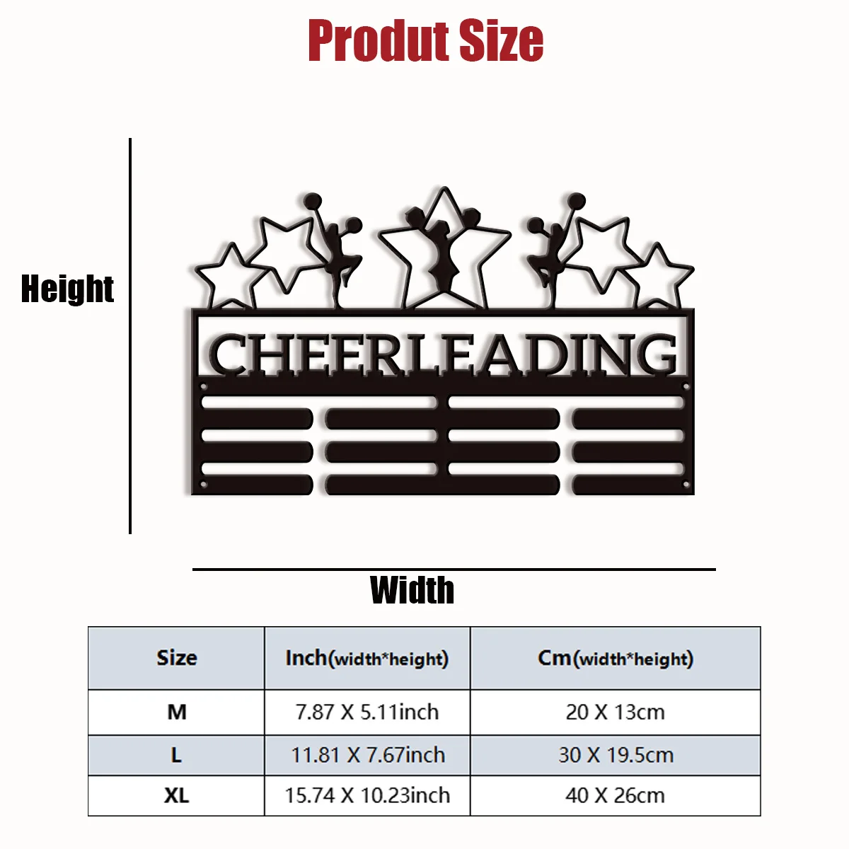 Modern minimalist customization cheerleading team Wall mounted medal rack can hold 60 medals, metal trophy storage hooks Medal