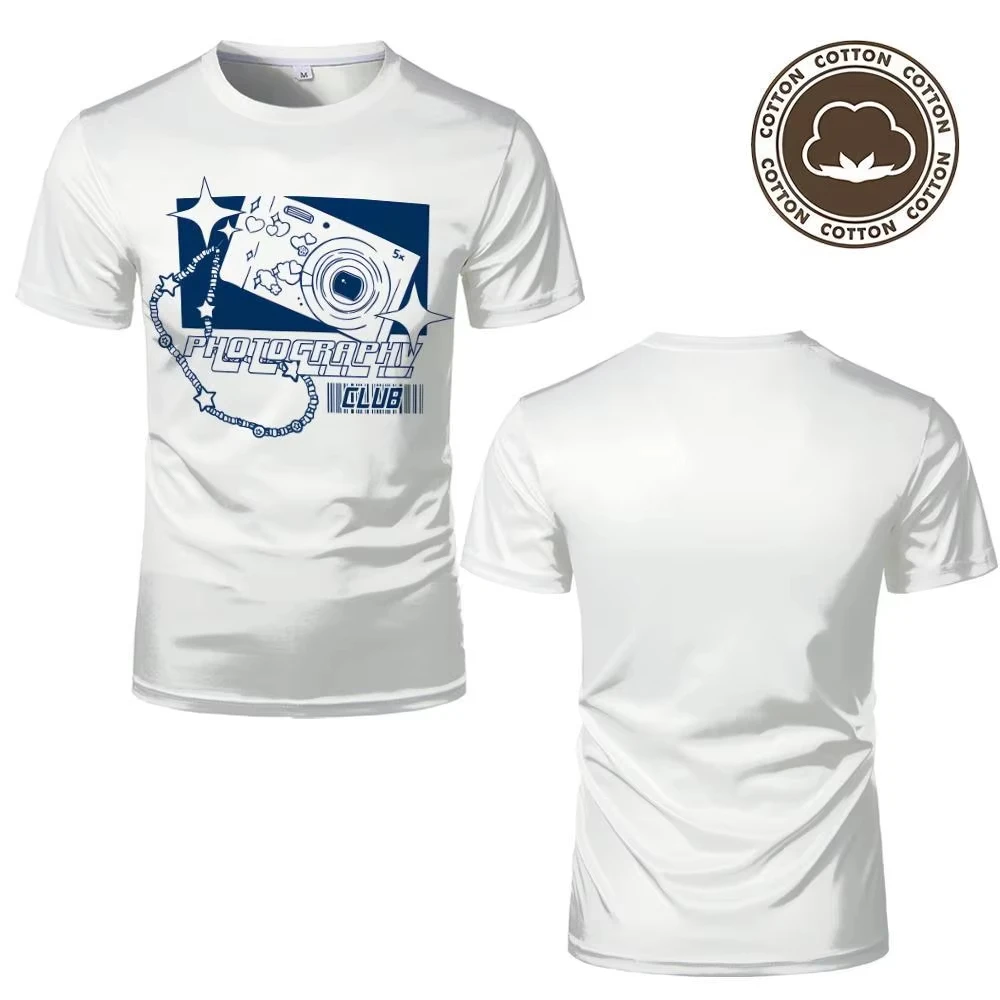 트렌디 캐주얼 Y2K 스트리트웨어 패션 빈티지 반팔 탑스 아메리칸 컬리지 스타일 프린트 티셔츠 남녀 공용