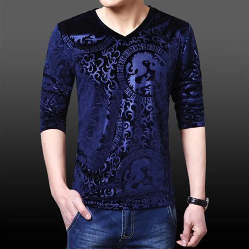 Fashion V-Neck Solid Color Printed T-Shirt Men\'s Clothing 2023 Spring Summer New Oversized Casual Pullovers All-match Tee Shirt