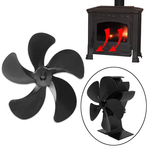 High Quality 5 Blades Power Saving Eco Fan Replacement Wood Stove Fan Log Burner Fireplace Fan for Heat Powered
