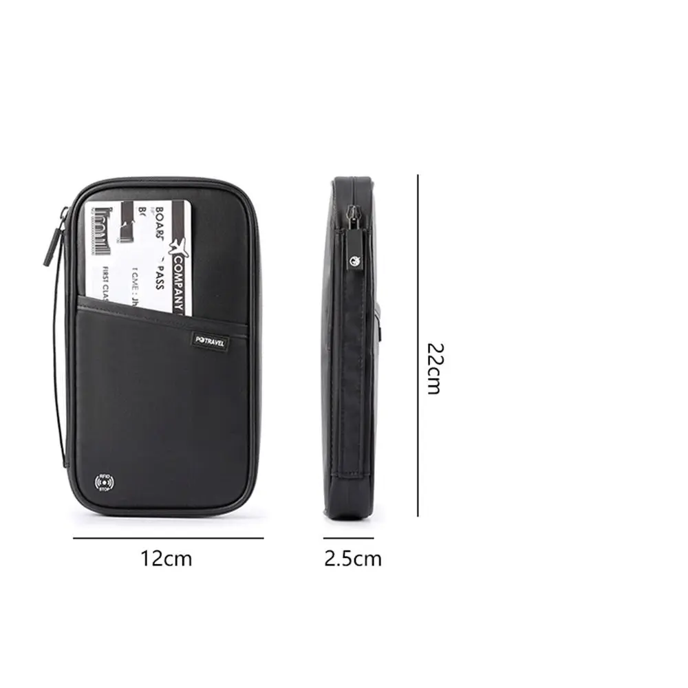 Fashion Document Bag Waterproof Travel Wallet Panelled Wallets Zipper Purse Card Holder