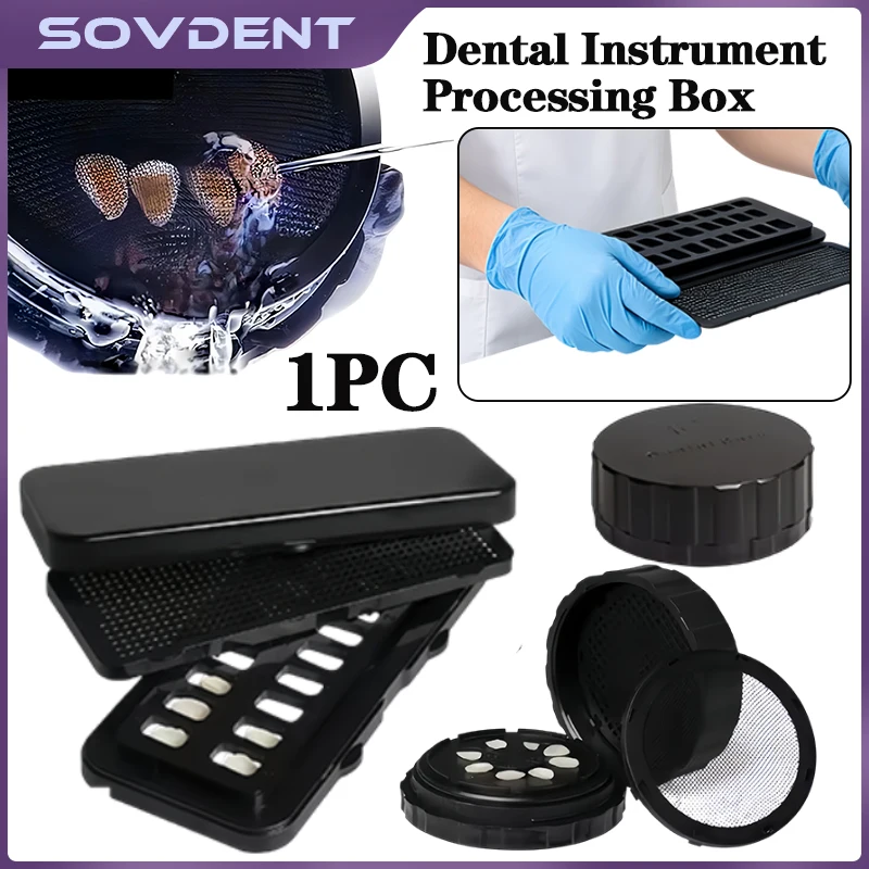 Tooth Veneer Rectangle Case Patch Disinfection All Ceramic Veneers Denture Storage Case Portable Arrangement Cleaning Holder