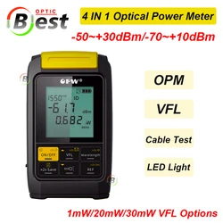 Compteur de puissance optique multifonctionnel OPM 4 en 1, localisateur de défaut visuel, test de câble réseau, testeur de fibre optique OPM 1mW 20mW 30mW VFL