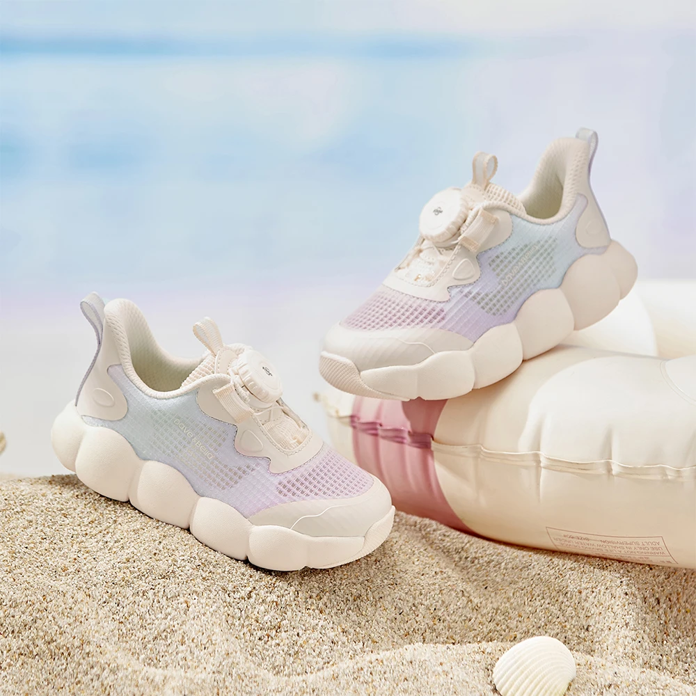 Dave Bella Girls' Summer Sneakers Children Sports Shoes Casual Breathable Anti Slip Gradient Purple Fashion Kids Shoes DB2261422