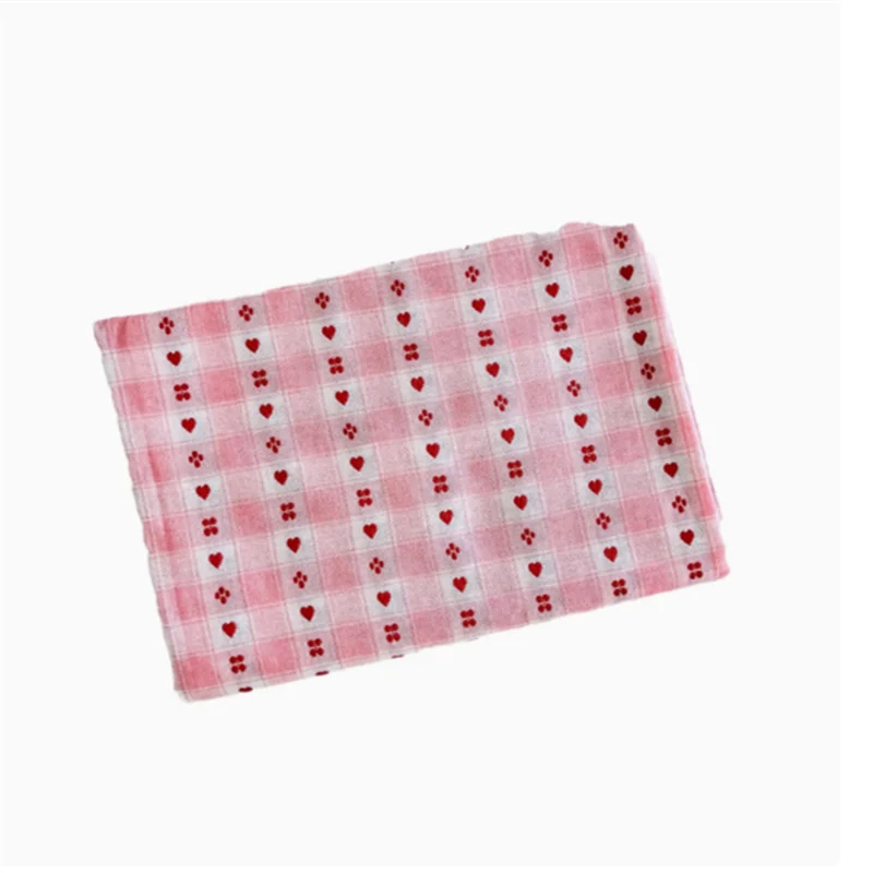 

Fabric: Pink heart-shaped checkered jacquard pure cotton fabric, handmade DIY fabric