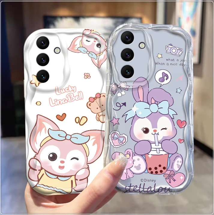 Linna Bell StellaLou For Samsung A55 A54 A53 A52 A35 A34 A33 A32 A25 A24 A23 A22 A21S A15 A13 A14 5G Wave Oil Cover Phone Case