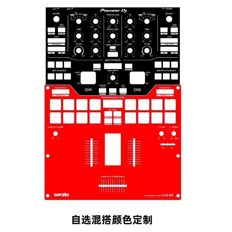 

Pioneer DJM-S9 Mixer Panel Film, Pioneer Colorful Sticker Not An Iron Panel