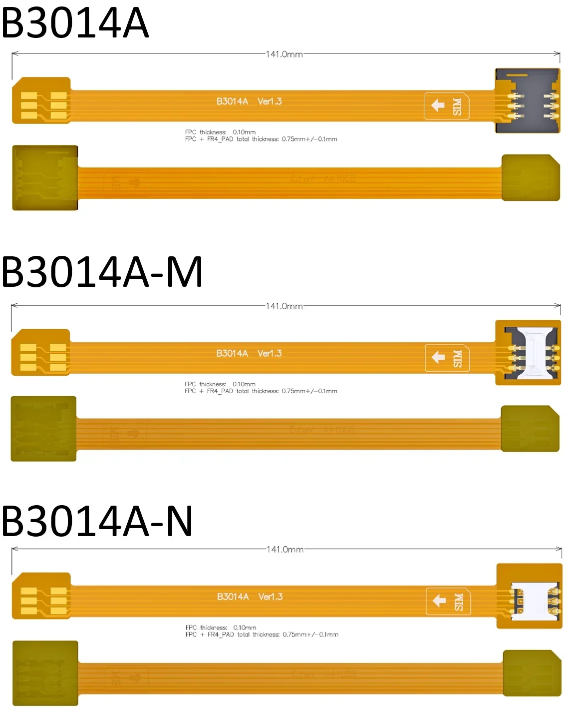 FPC 2FF Standard SIM Card Extension Converter To 3FF Micro 2FF Standard SIM Card Soft Flexible Cable Adapter Micro SD UHS-I Card