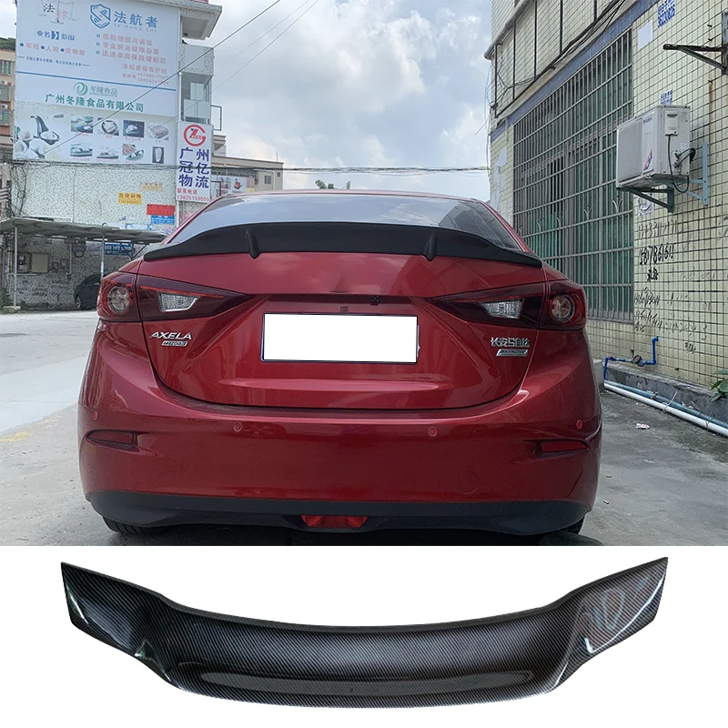 De Fibra De Carbono Tronco Traseiro Asa Spoiler, Acessórios do carro, Fit para Mazda 3 Axela Sedan 4Portas2014 2015 2016 2017 2018 2019, Alta Qualidade