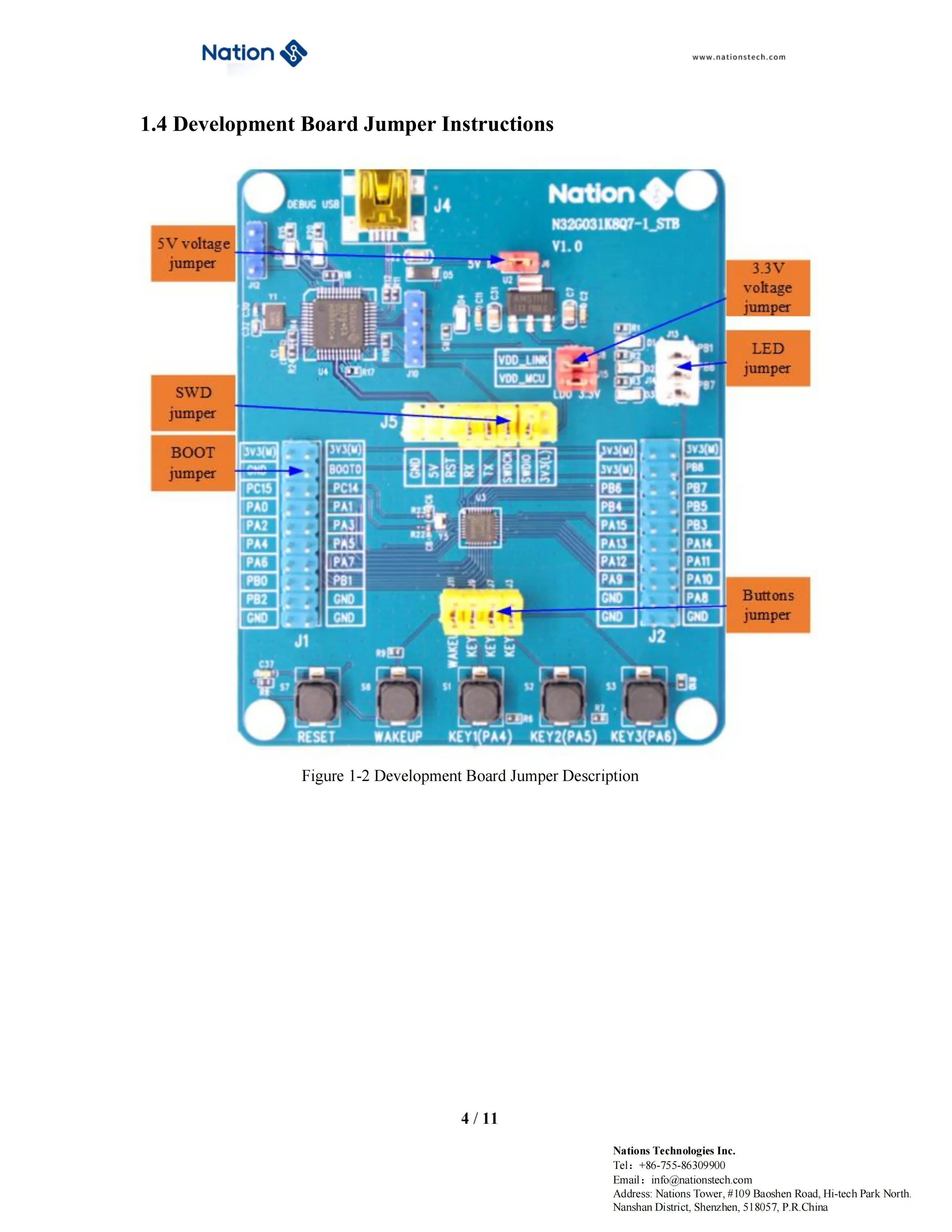 N32g031 Entwicklungs board N32G031K8Q7-STB Onboard NS-LINK Online-Debugger – Detail 8