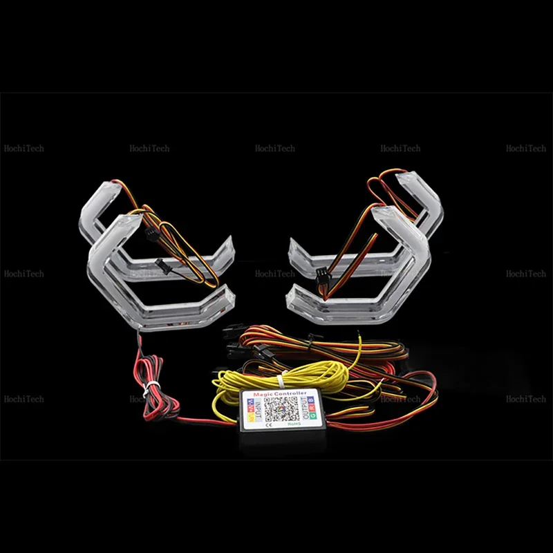 BMW 5シリーズ,f10,f11,f07,f18,rgb,ダイナミック,エンジェルアイ,LED,アプリケーション制御,シーケンシャル,流れる,カーリング,2010-17用のマルチカラーリング