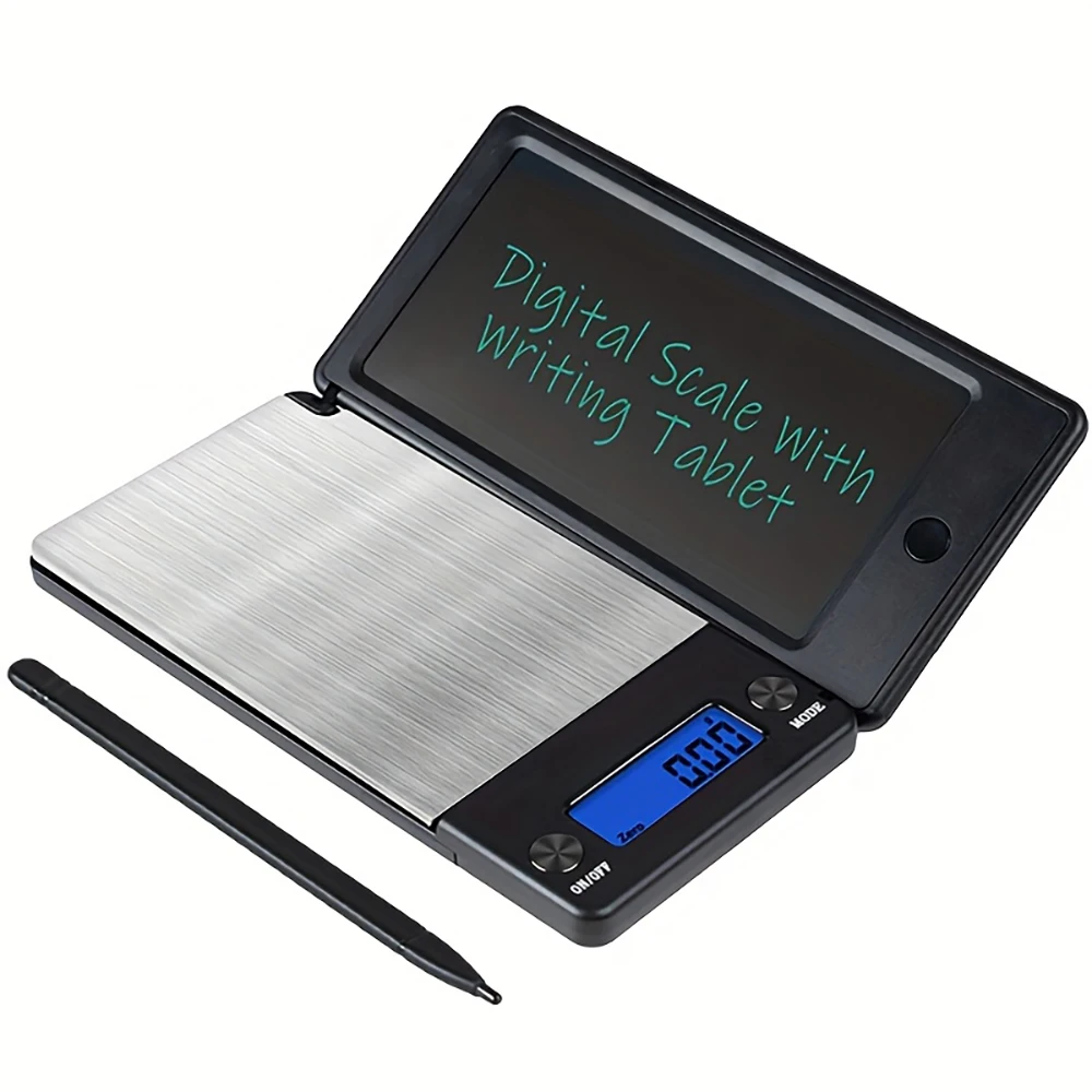 2-in-1 Portable Digital Pocket Scale with LCD Writing Tablet 0.01g High Precision 6 Units Jewelry Kitchen Scale