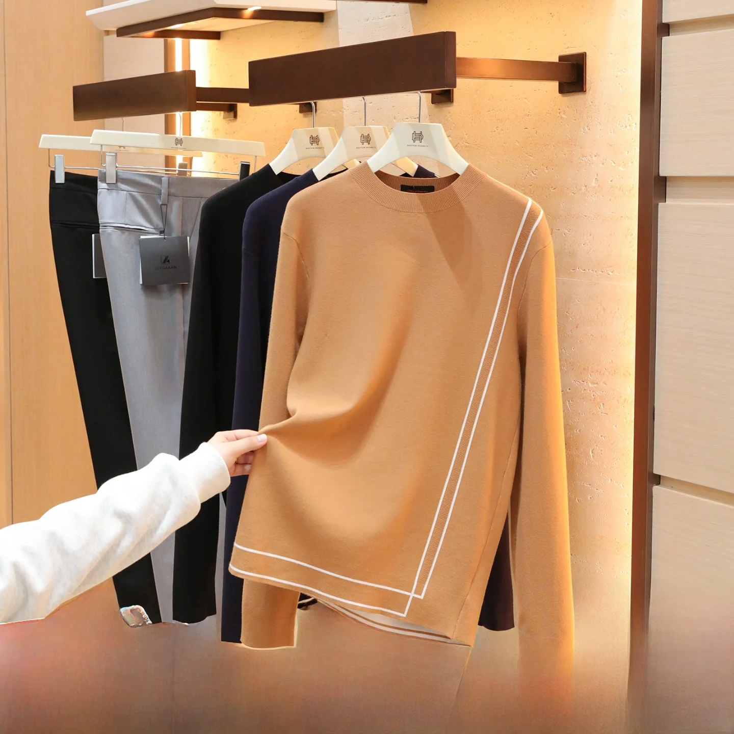 

Итальянская роскошная трикотажная мужская повседневная модная футболка Long Sve Base irt, ультрамягкая камуфляжная теплая осенне-зимняя одежда