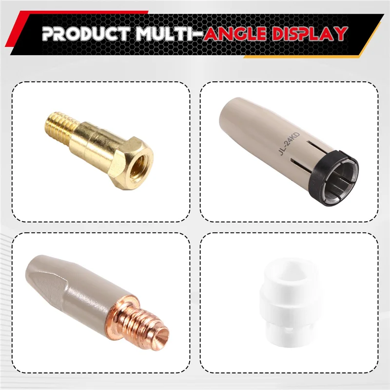 

【Clearance Sale】18Pcs 24KD Coating Protection Nozzle 1.0Mm MIG Torch Gas Nozzle Tip Holder Of 24KD MIGMAG Welding Torch