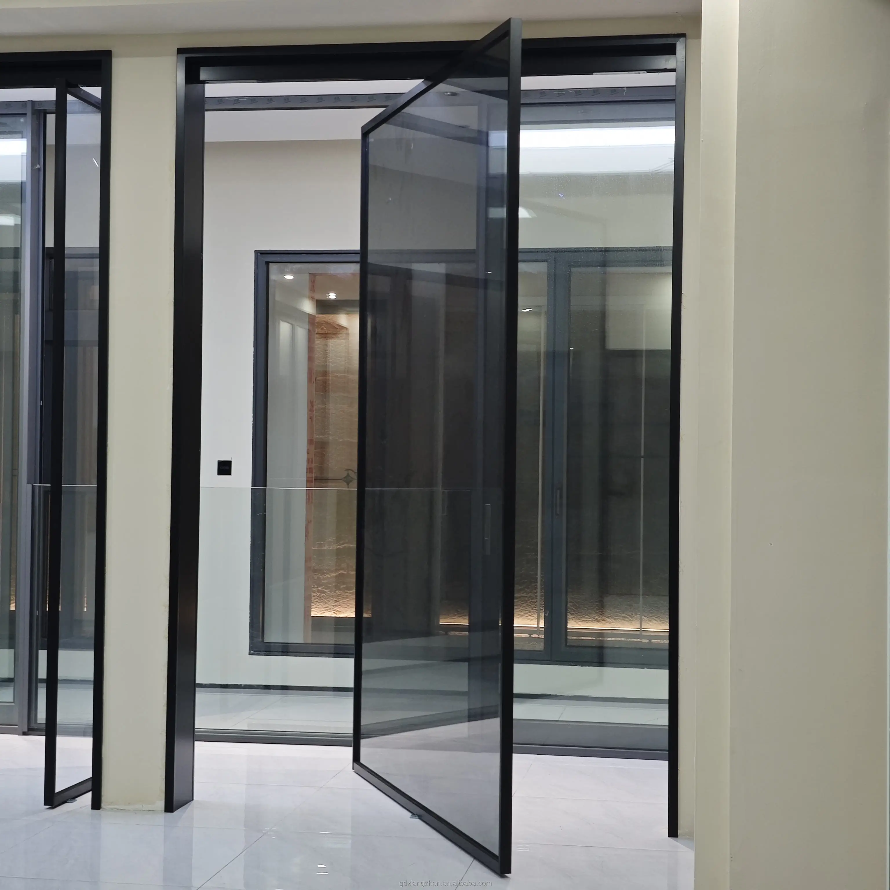 Customized Multi Size Indoor Revolving Door Manual Noise Reduction Double Layer Glass Doors Simple Design Household Pivot Doors