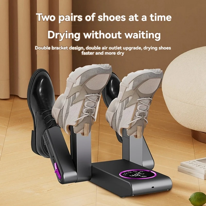 Boot Dryer Portable Electric Shoe And Boot Dryer 180° Folding Design Smart Display For Shoes Gloves Hats Socks