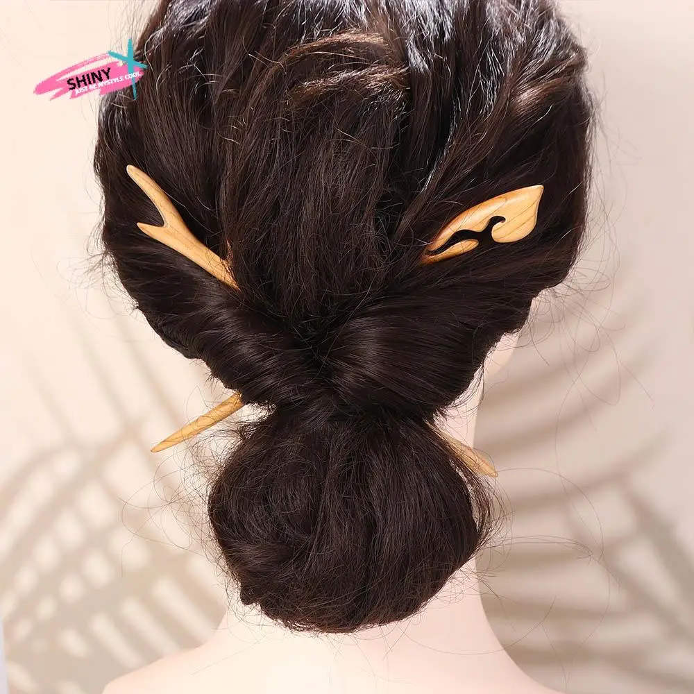 

Shape Hair Sticks Butterfly Braided Hairpins Flower Korean Hair Clip Chinese Hair Fork Women Hanfu Hairpins Wooden Hair Sticks