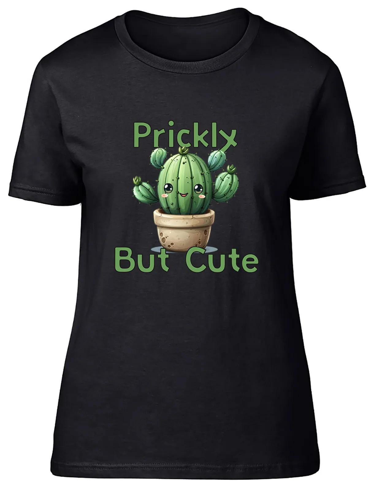 Funny Cactus Cacti Plant Prickly But Cute Womens T-Shirt Ladies Gift Tee