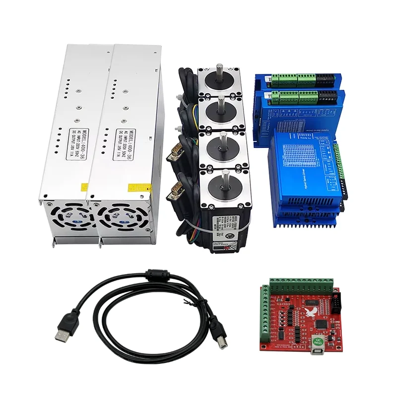 High Torque 4 Axis 3Nm Nema 24 Closed Loop Stepper Motor With Driver Controller Easy Servo Hybrid Step Motors Set