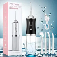 Oral Irrigator Water Flosser Portable 4 Jet Tips 220ml 3 Modes USB Rechargeable Teeth Cleaner Dental Flosser Toothpick