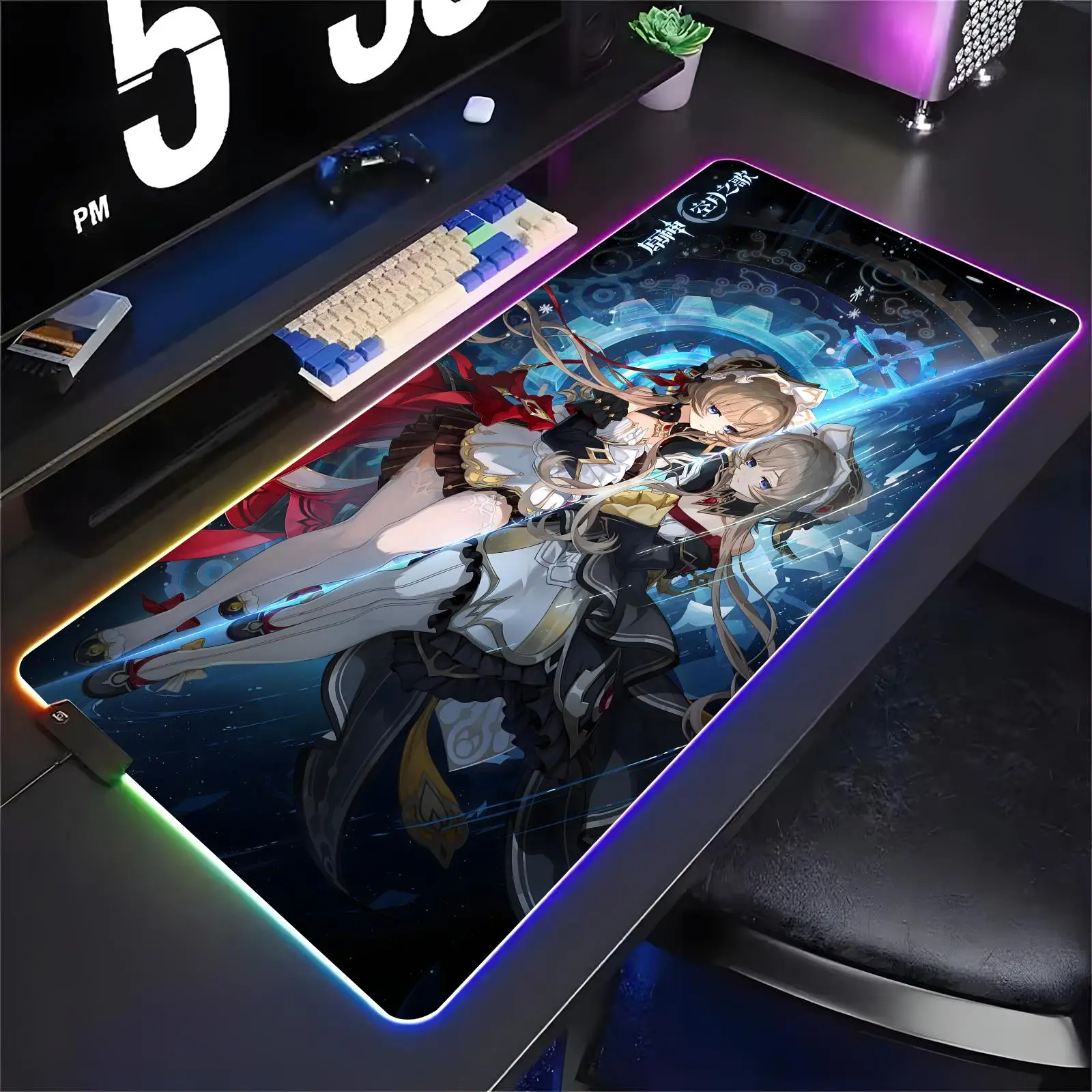 Genshin Impact Sandrone XXL RGB Gaming Mouse Pad Large Gaming Mousepad Keyboard Gamer Mouse Pad Laptop Desk Mat RGBMouse Mats