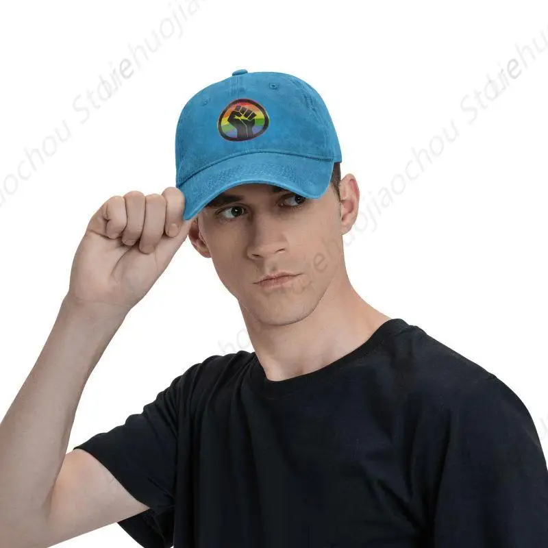 Spersonalizowana bawełniana czapka z daszkiem z czarną pięścią Mężczyźni Kobiety Oddychająca czapka LGBT Dad Hat Streetwear