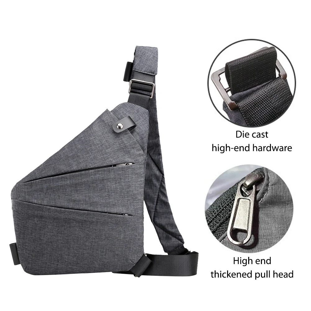 Mens Fashion Chest Bag Travel Crossbody Bag Adjustable Strap Simple Sling Bag Anti Theft Bag Ergonomic Mini Shoulder Bag