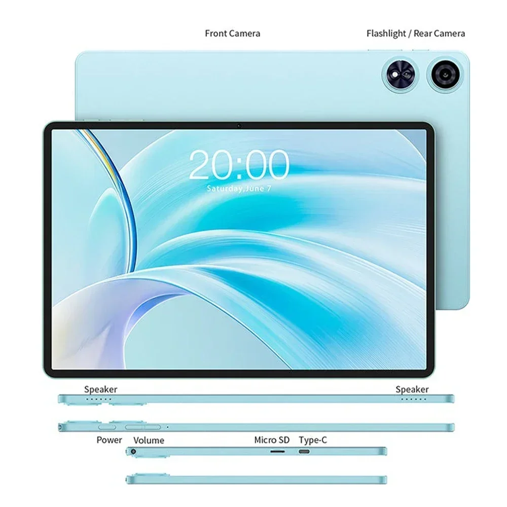Casing Teclast P50 Tablet Layar 11 Inci Android 15 1280X800 Unisoc T606 CPU Octa-Core RAM 4GB ROM 128GB Baterai 7000MAh 8MP + 5MP