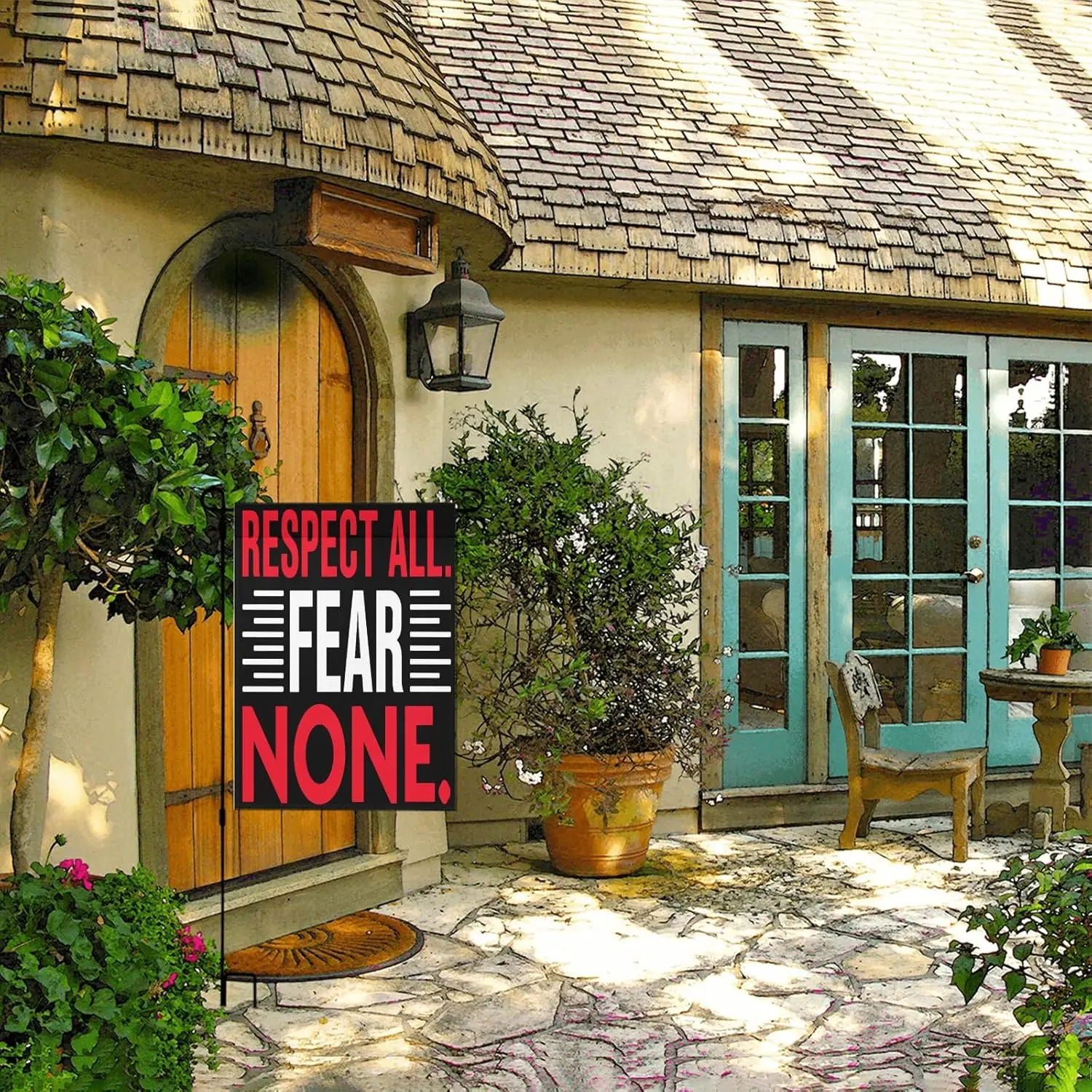 حديقة العلم u201cالقوس الوردي ترحيب الأم البط u201d مزدوجة الوجهين 12x18 في الخيش الموسمية ديكورات للباحة للخارجية Por JHH #5