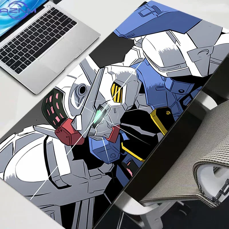 Dark Background Bold Comic Line Anime Mecha Close-Up Portrait Mouse Pad, Rubber Non Slip Backing, Smooth Surface Gaming Desk Mat