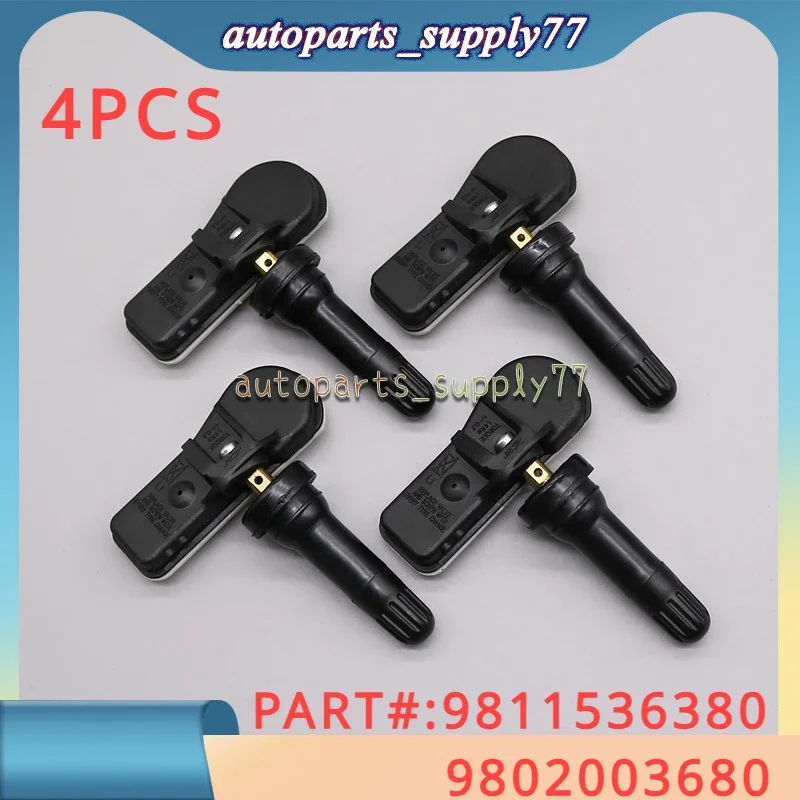 4Pcs 9811536380 TPMS Tire Pressure Monitor Sensor For Citroen DS4 DS5 C4 C5 For Peugeot 207 301 308 408 508 3008 5008 9802003680