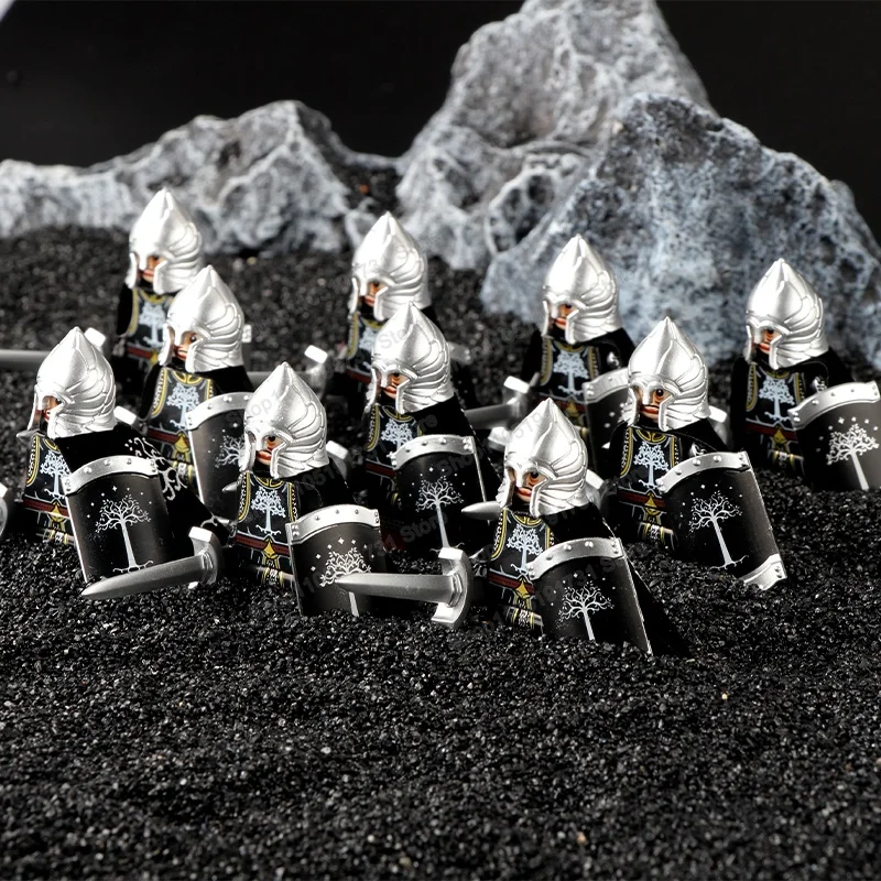 Crusaders militaires médiévaux figurines de soldats blocs de construction château hôpitaux chevaliers teutoniques guerrier casque briques jouet DT8901