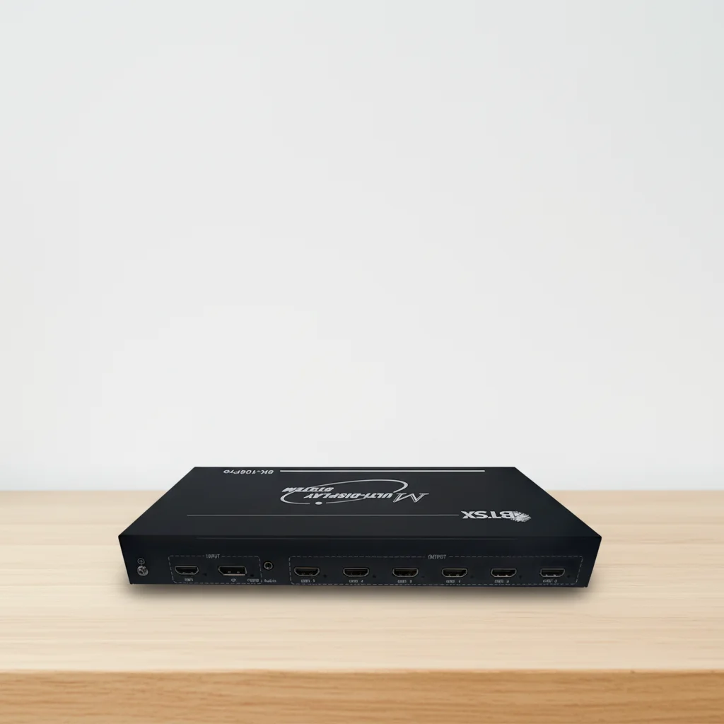 Bitvisus 1x6 2x3 6x1 Configurations 1 in 6 Out Monitor Compatible 8K Video Splitter & Converter Multi-Screen Content Display