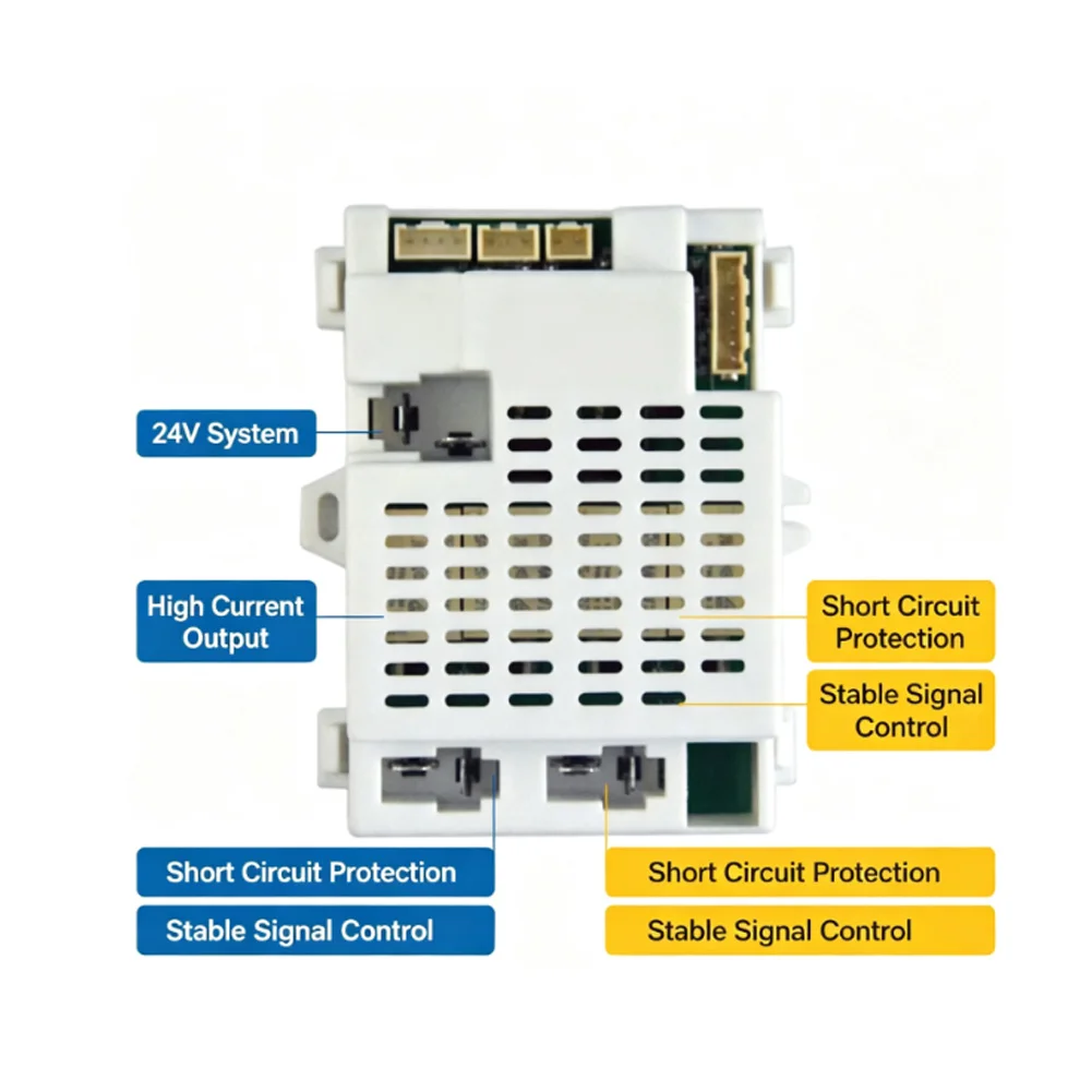 12T-1B Replacement Controller with 2.4GHz Wireless Remote for 12V ABS Ride On Vehicles and 24V DC Power Support