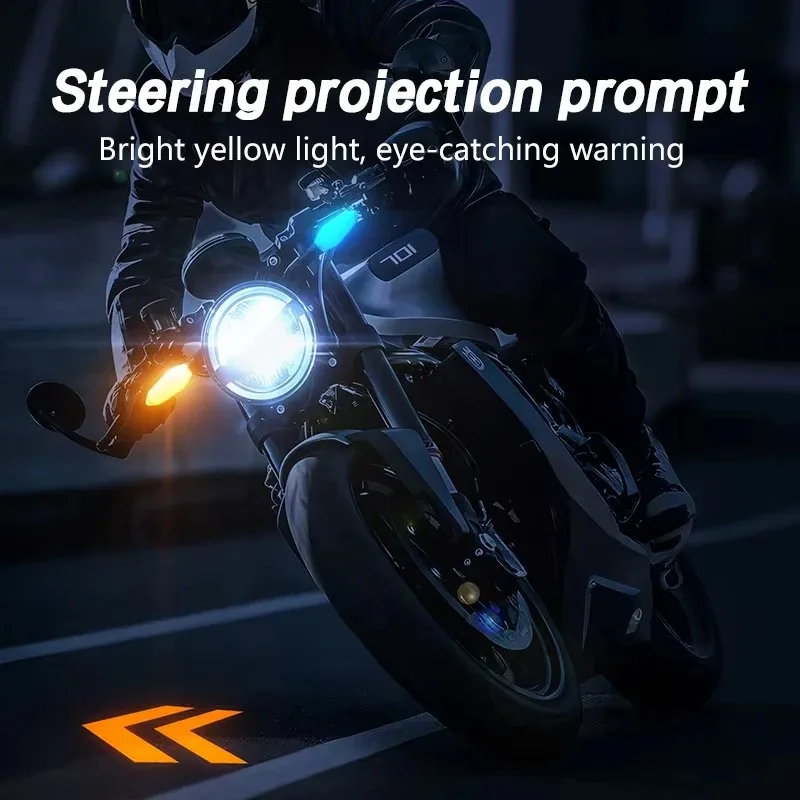 New Modes Motorcycle LED Turn Signal Lamp Color Projection Lamp Sequential Flowing Flash Indicator Lights Running Light