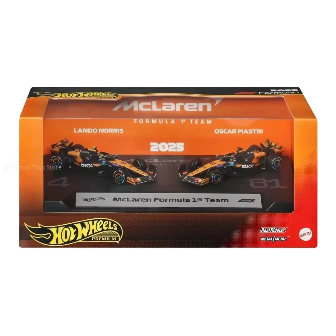 1/64 Scale Mclaren F1 Twin Car Collection Hot Wheels Premium 2025 Mcl39 4 81 Diecast Vehicle Formula 1 Replica Model Gift