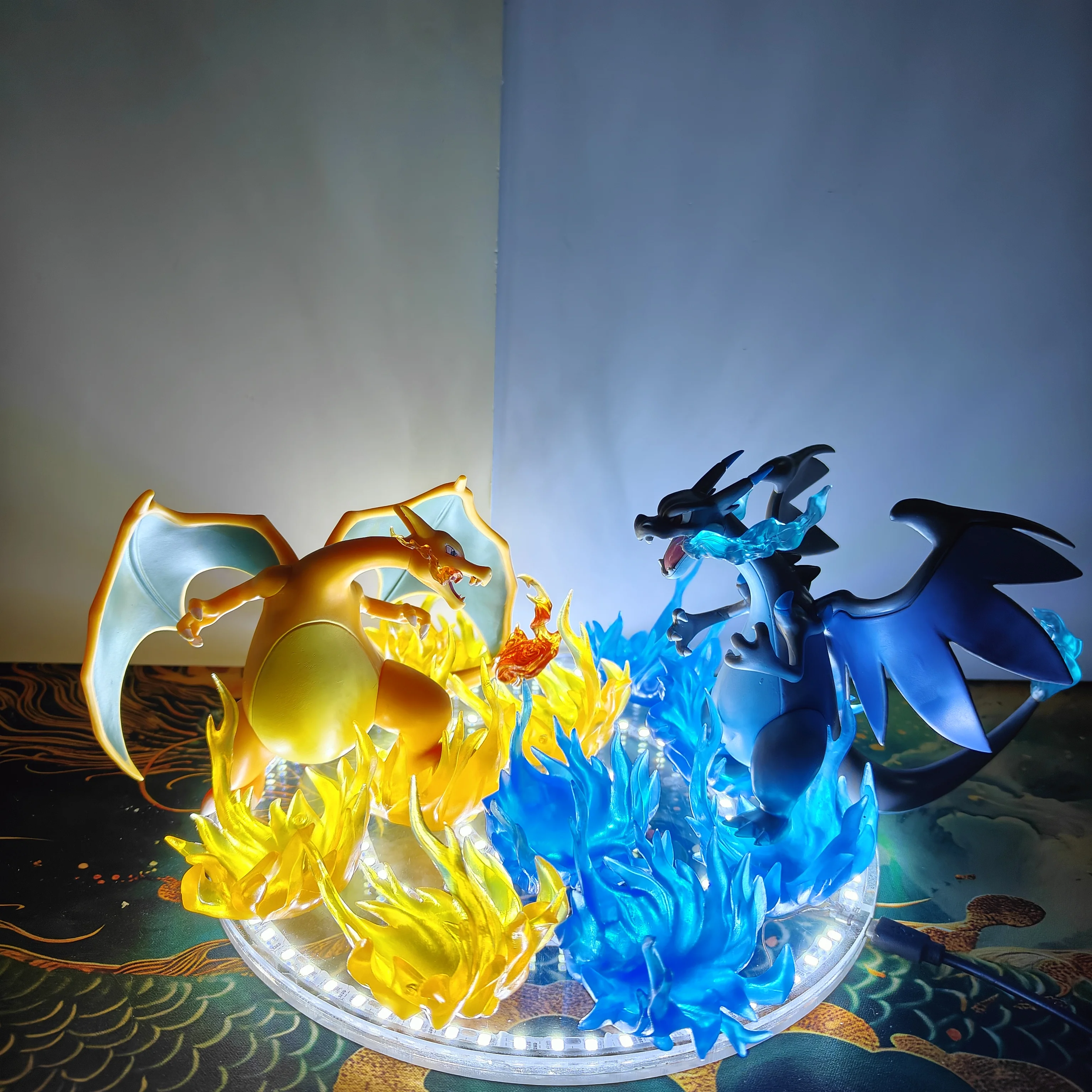 pokemon-pocket-monsters-anime-charizard-mega-charizard-diy-model-figurine-anime-figure-action-figures-base-lamp-flame