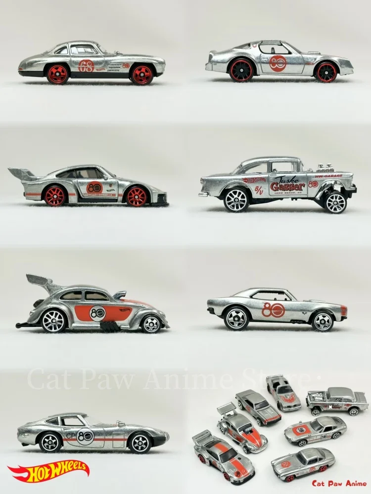 핫휠 80주년 기념 7팩 클래식 자동차 레트로 스타일 무선 조종 불가 플레이 차량 수집용 장난감 자동차