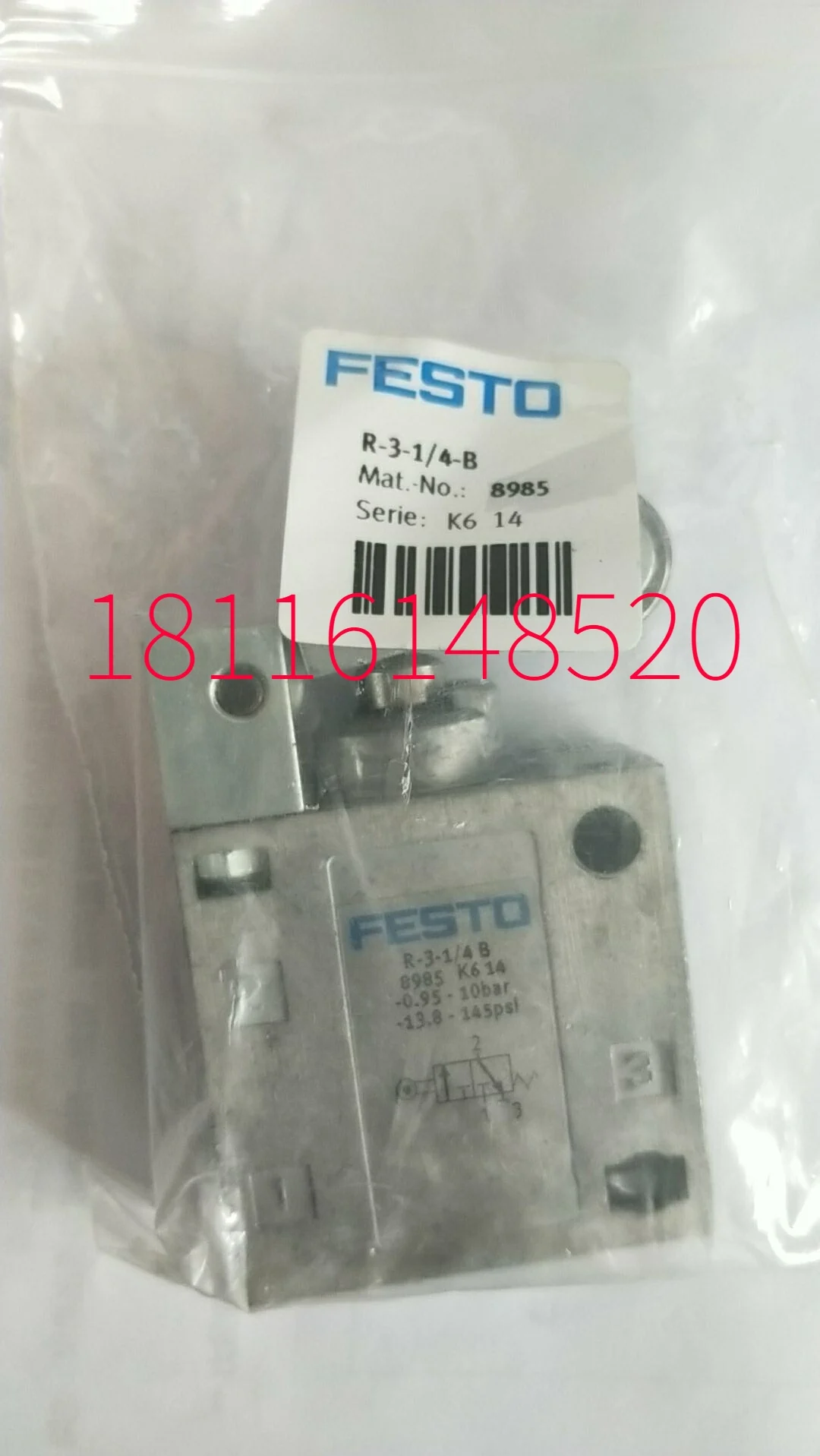 

FESTO V-3-1/4-B 6808 R-3-1/4-B 8985 Roller Lever Valve